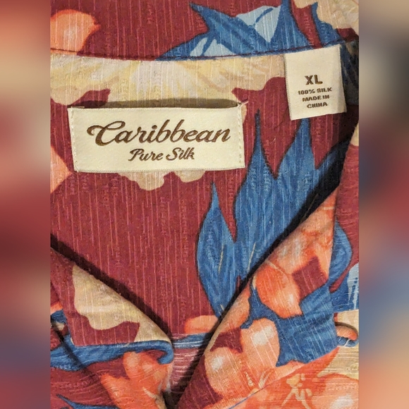 Mens Carribean Silk Xl Hawaiian Shirt - Picture 3 of 4